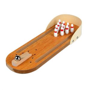 Home Stuff לחדר Mini Indoor Desktop Game Wooden Bowling Table Play Games Party Fun Kids Toys Board Games