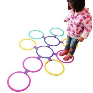 Kids Outdoor Jumping Ring Games with Friends Preschool Teaching Aid Sport Toy Hopscotch Jump to the Grid Children Sensory Integrat