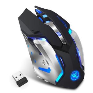 Home Stuff גיימינג HXSJ M10 Wireless 2.4GHz Gaming Mouse Ergonomic Colors Backlight Gaming Mouse 2400DPI Mice