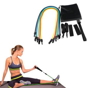Home Stuff אימונים בבית KALOAD 11 Pcs Pull Rope Kits Fitness Resistance Bands Exercises Sport Body Training Yoga Equipment