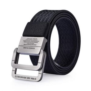 Home Stuff לבוש גברים 120CM Men Nylon Military Tactical Belt Durable Outdoor Sport Pants Double Ring Alloy Buckle Belt