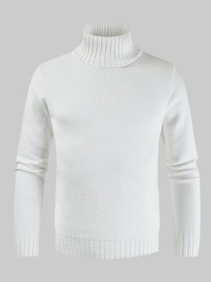 Men&#039;s New Male Self-cultivation High Collar Solid Color Sweaters